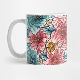 Hand drawn hibiscus flowers Mug